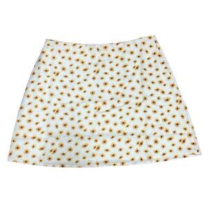 Revolve Weworewhat Ivory Yellow Ditsy Daisies Mini Slip Skirt Lined Medium NWT